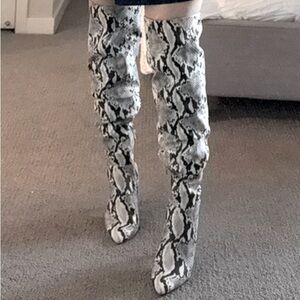 Jessica Simpson Over the Knee Snake Skin Boots